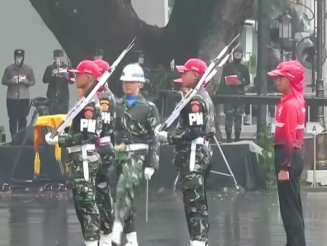Gladi Kotor rangkaian HUT Ke-80 RI di Istana Merdeka. [Instagram]